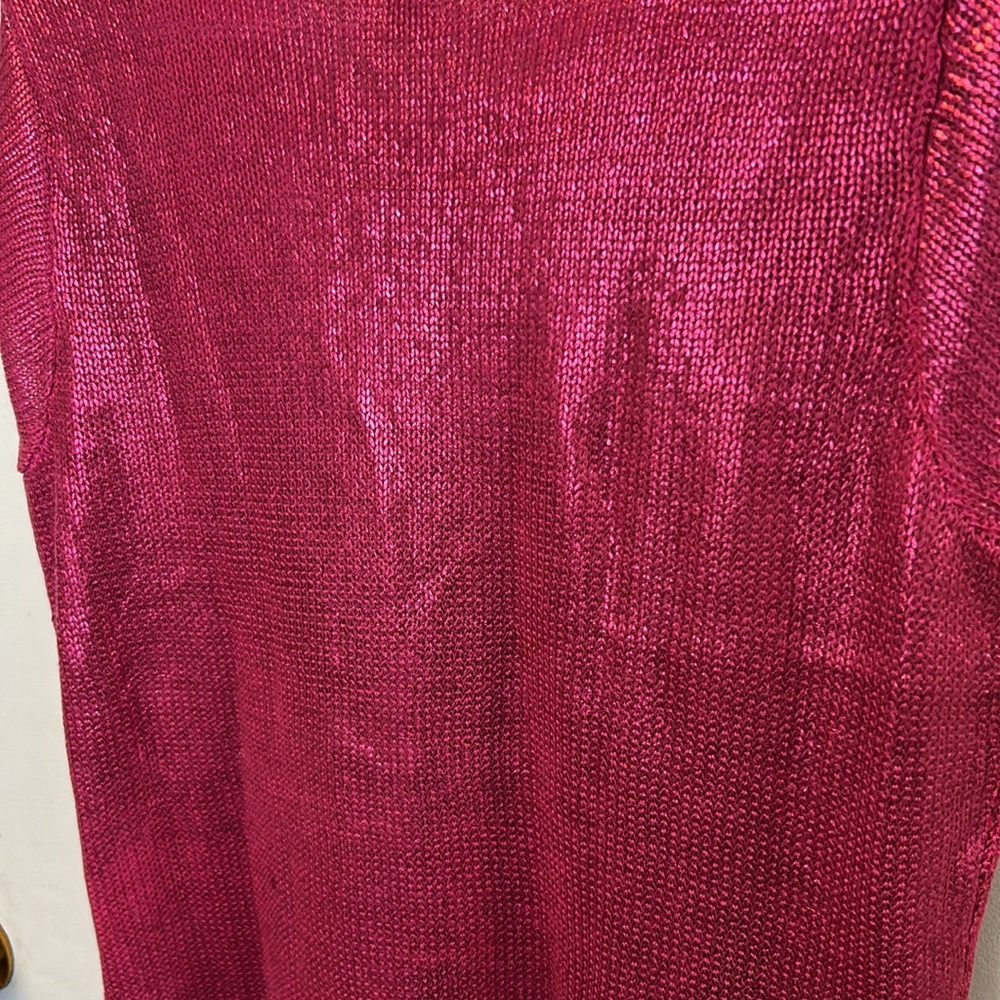 NWT Worthington Size XL Women’s Pink Metallic Short Sleeve Sweater - Picture 6 of 6
